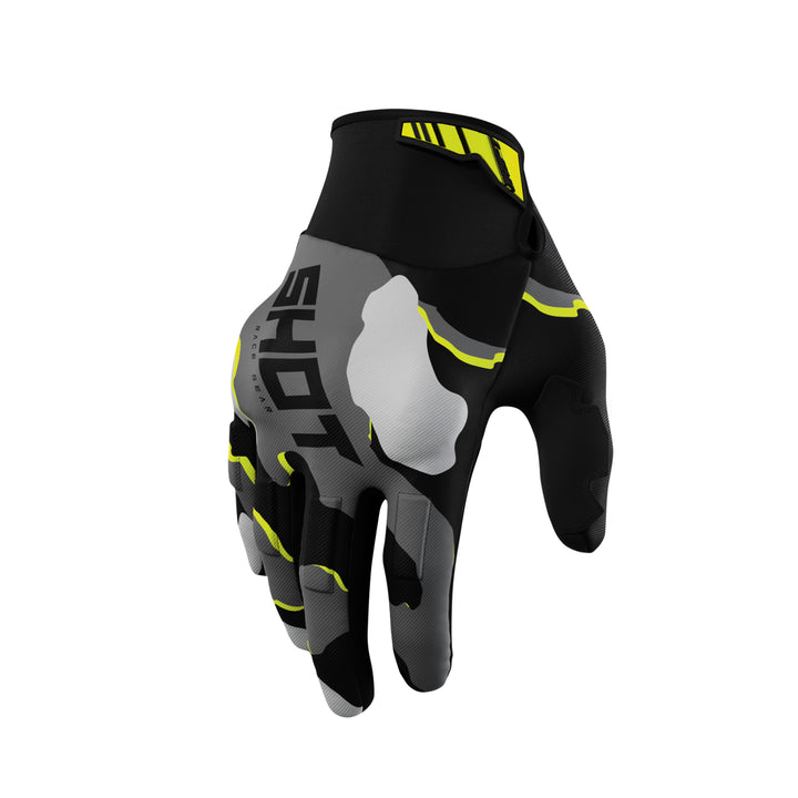 Drift Camo Gloves - Neon Yellow - 11/XL